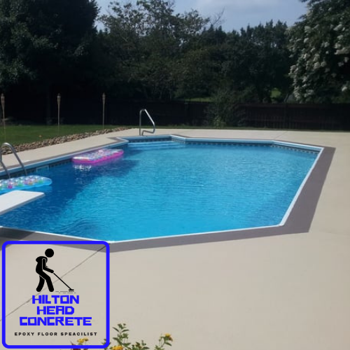 concrete pool deck project completed 